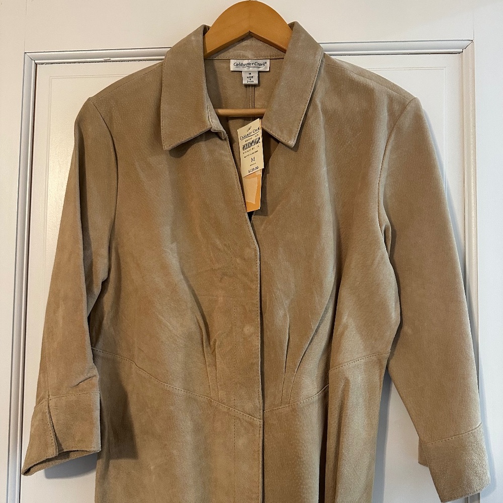 Pleated Suede 3/4 sleeve shirt - new with tags